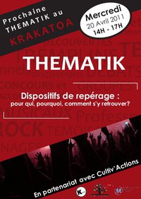 Thématik "Dispositifs de repérage" au Krakatoa